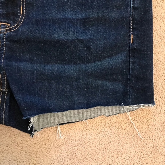 American Eagle Hi Rise Denim Shorts Cut Offs Altered Size 2 Next Level Stretch - Picture 7 of 16